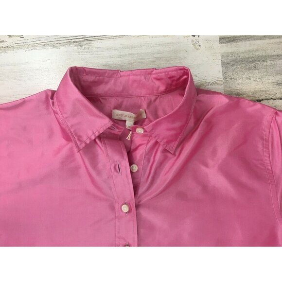Ann Mashburn Sz M Pink Silk Shantung Popover Shirt Dress NWT - Picture 10 of 16